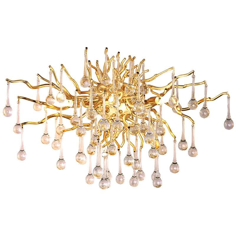 Teardrop Tree Crystal Teardrop Wall Sconce Gold 17"