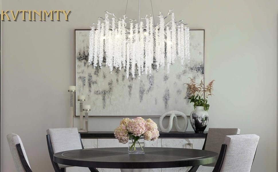 sliver chandeliers for dining room