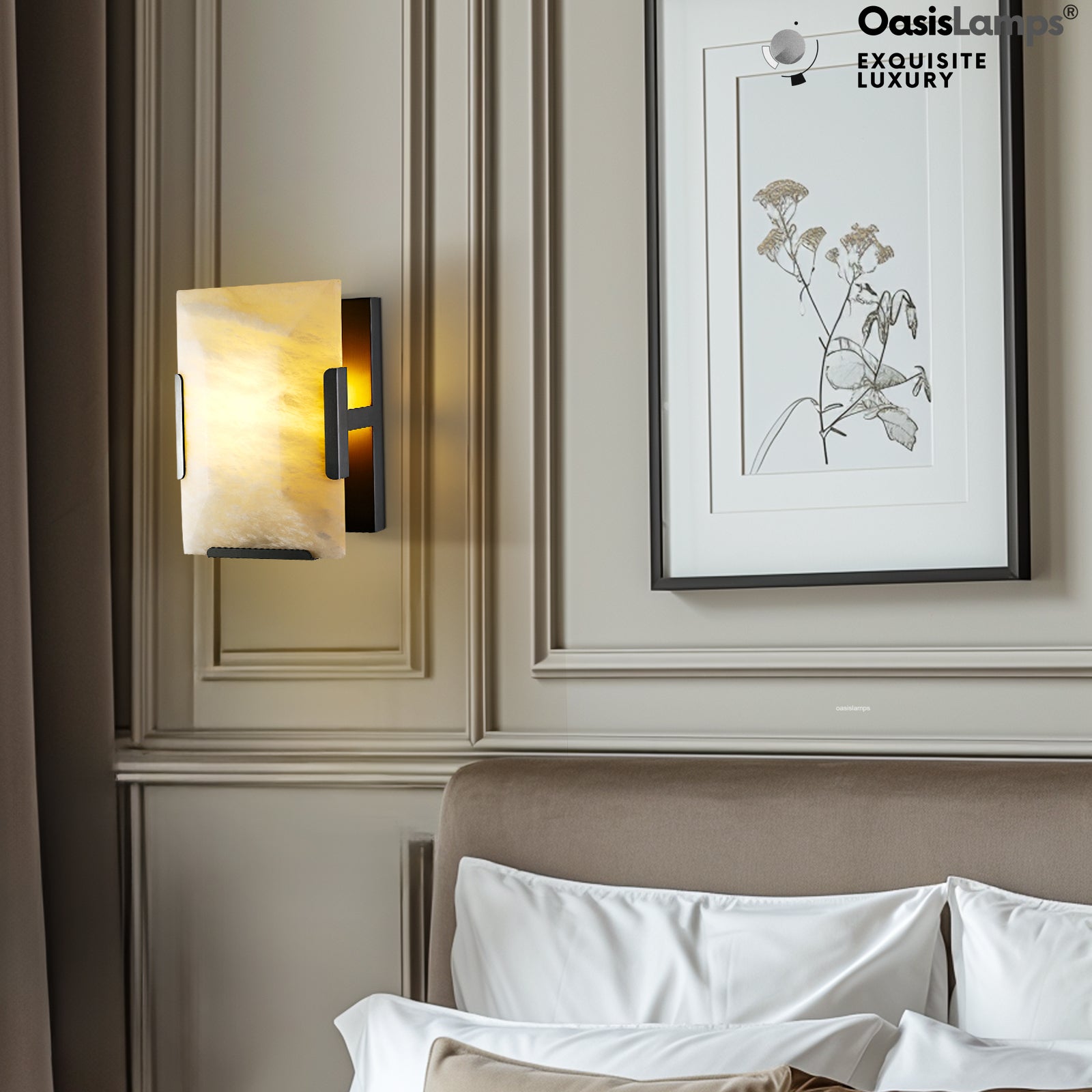 Maris Alabaster Wall Sconce 9.8"H#color_bronze