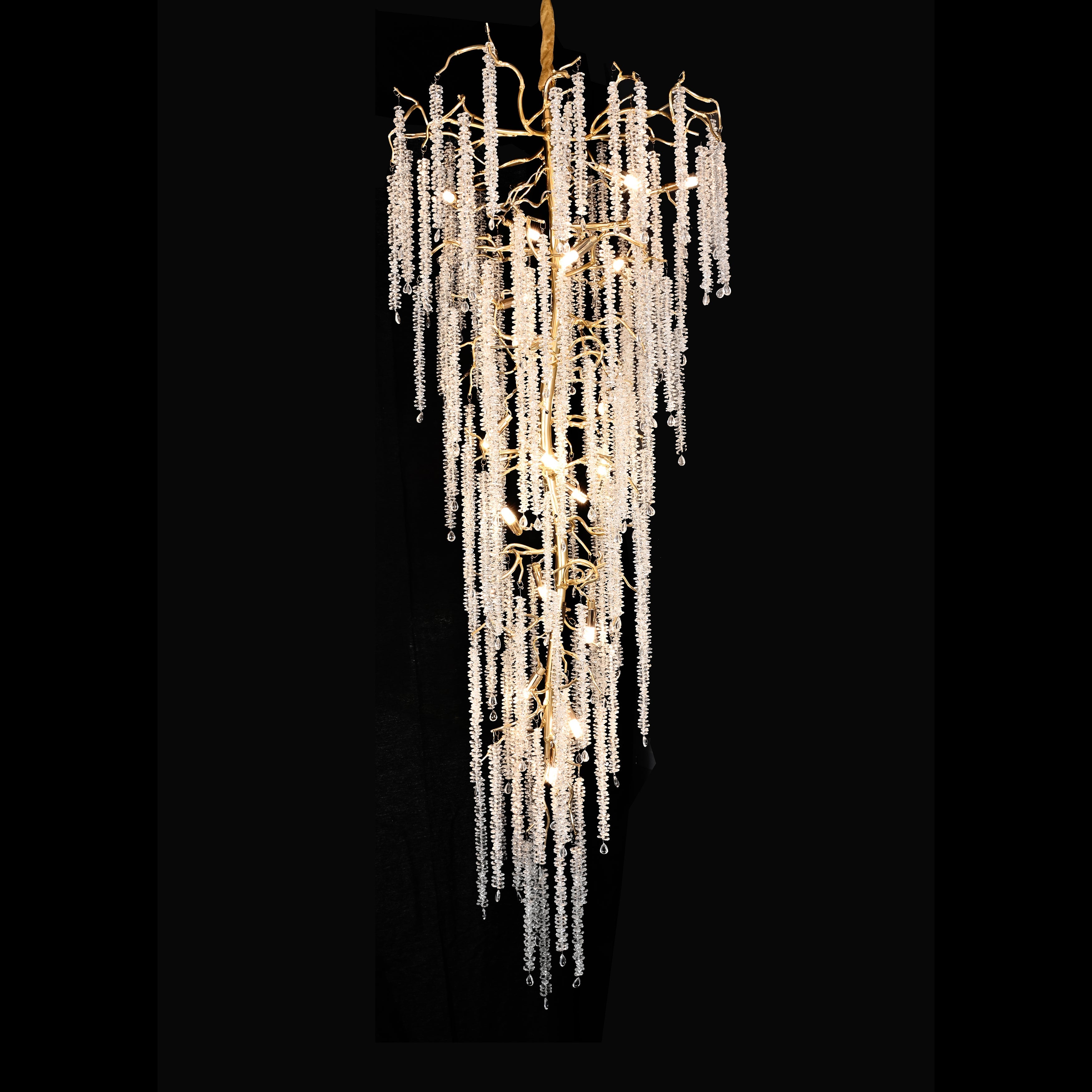 Snow Tree Crystal Rainfall Branch Chandelier