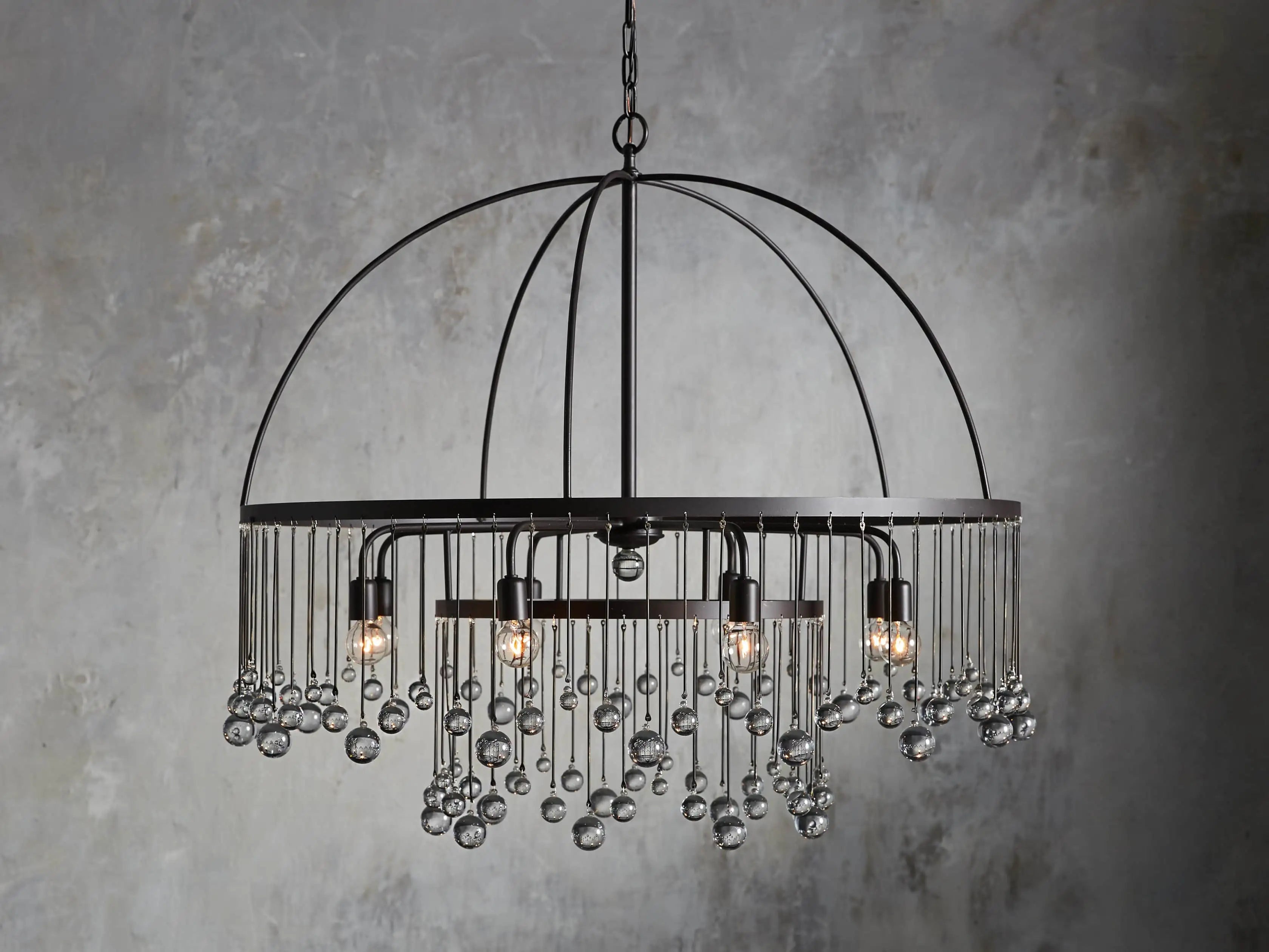 Crystal Ball Aubrey Round Chandelier 5 Light / 8 Light