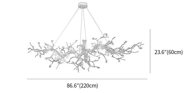 Glass Flower Tree Branch Chandelier