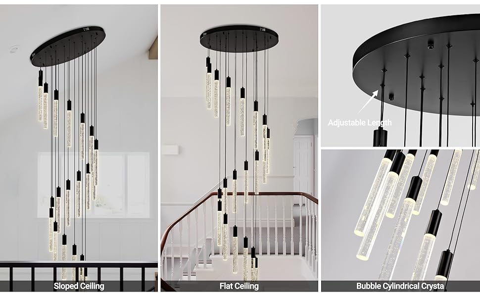Crystal Bar Staircase Chandelier