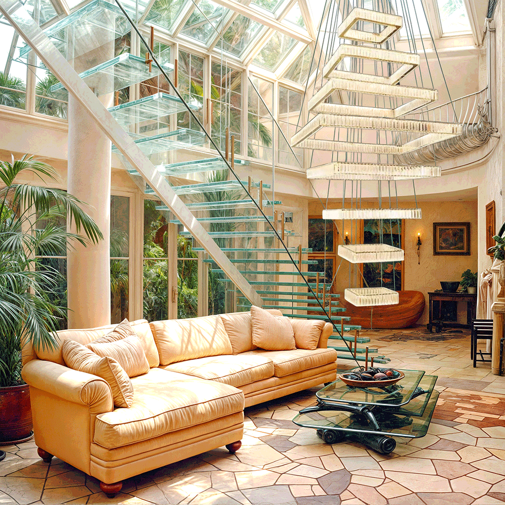 Pamela 8-Tier Square Crystal Chandelier