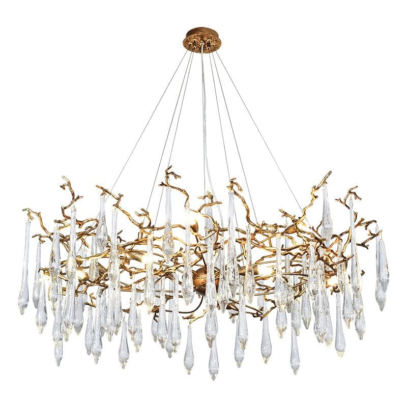 Raindrop Branch Brass Chandelier