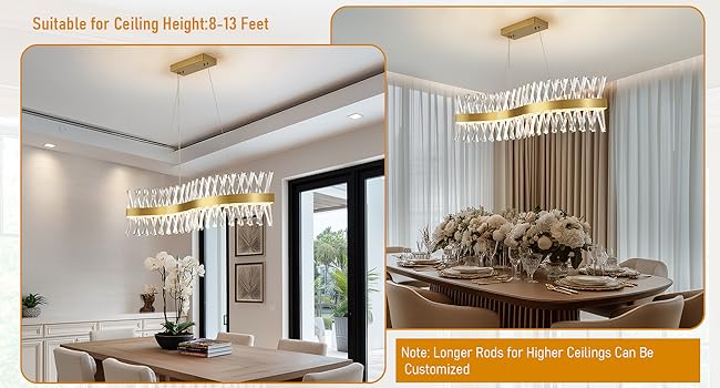 Crystal chandelier for long tables