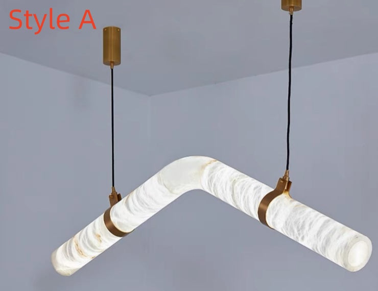 Simplicity Alabaster Linear Chandelier 51'' 55'' 60'' 61'' 65''W