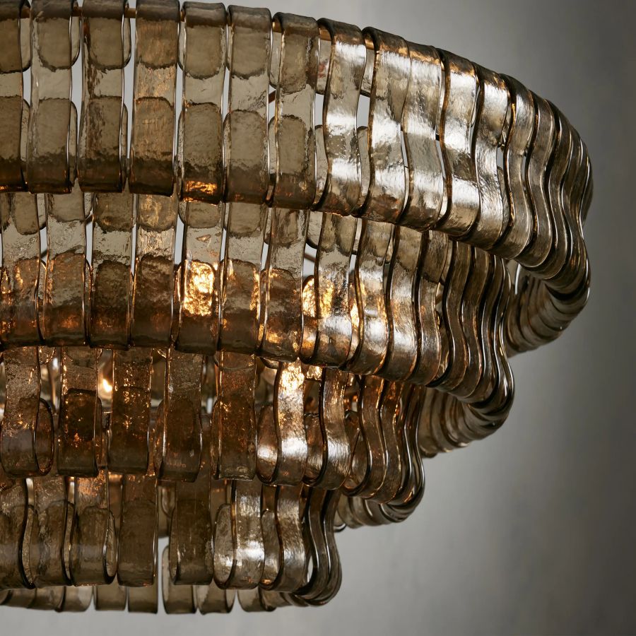 Ghiacci Round Glass Chandelier 36'' 48"D