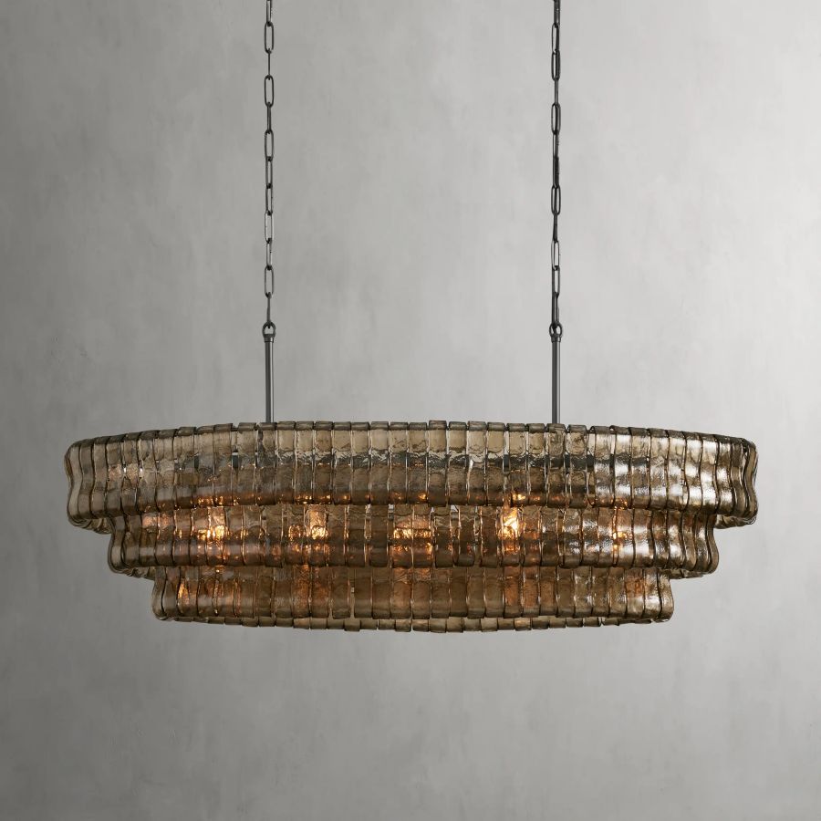 Ghiacci Oval Glass Chandelier 54'' 65''W