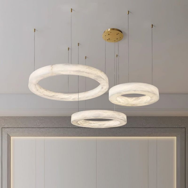 Marika Alabaster Ring Globle Chandelier Light