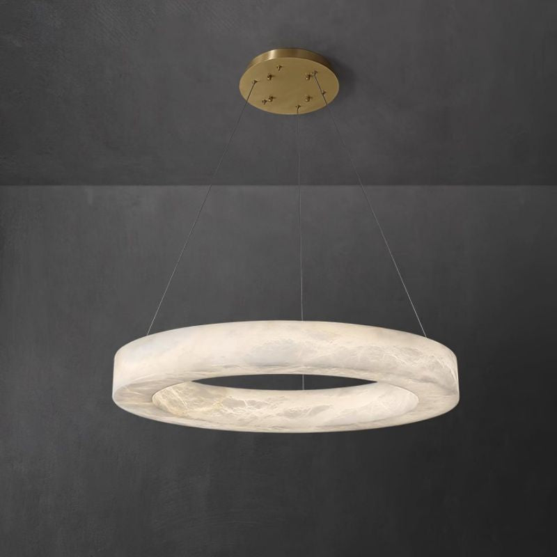 Marika Alabaster Ring Globle Chandelier Light