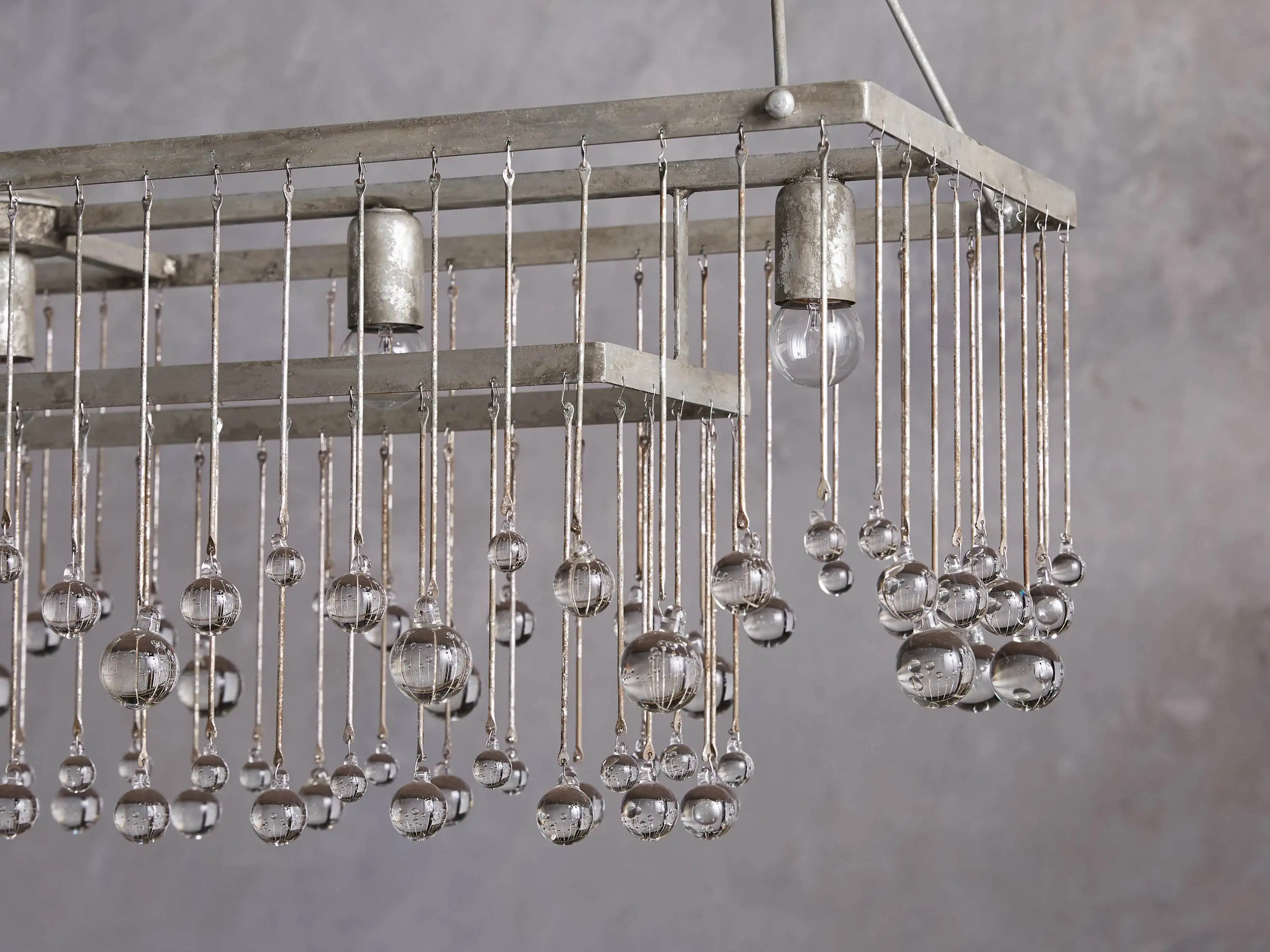 Crystal Ball Aubrey  Rectangular Chandelier 47'' 60''