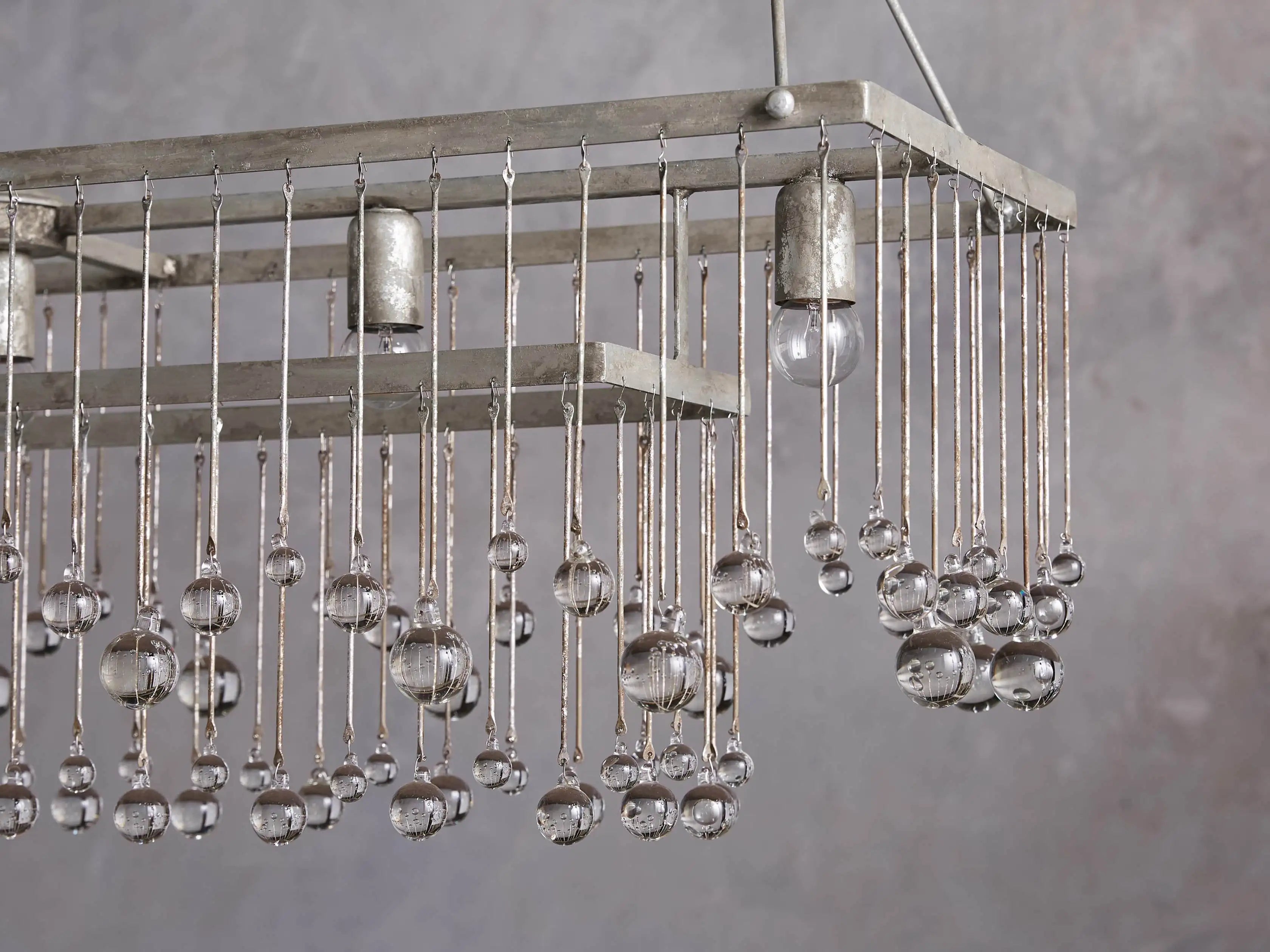 Crystal Ball Aubrey Rectangular Chandelier 47'' 60''