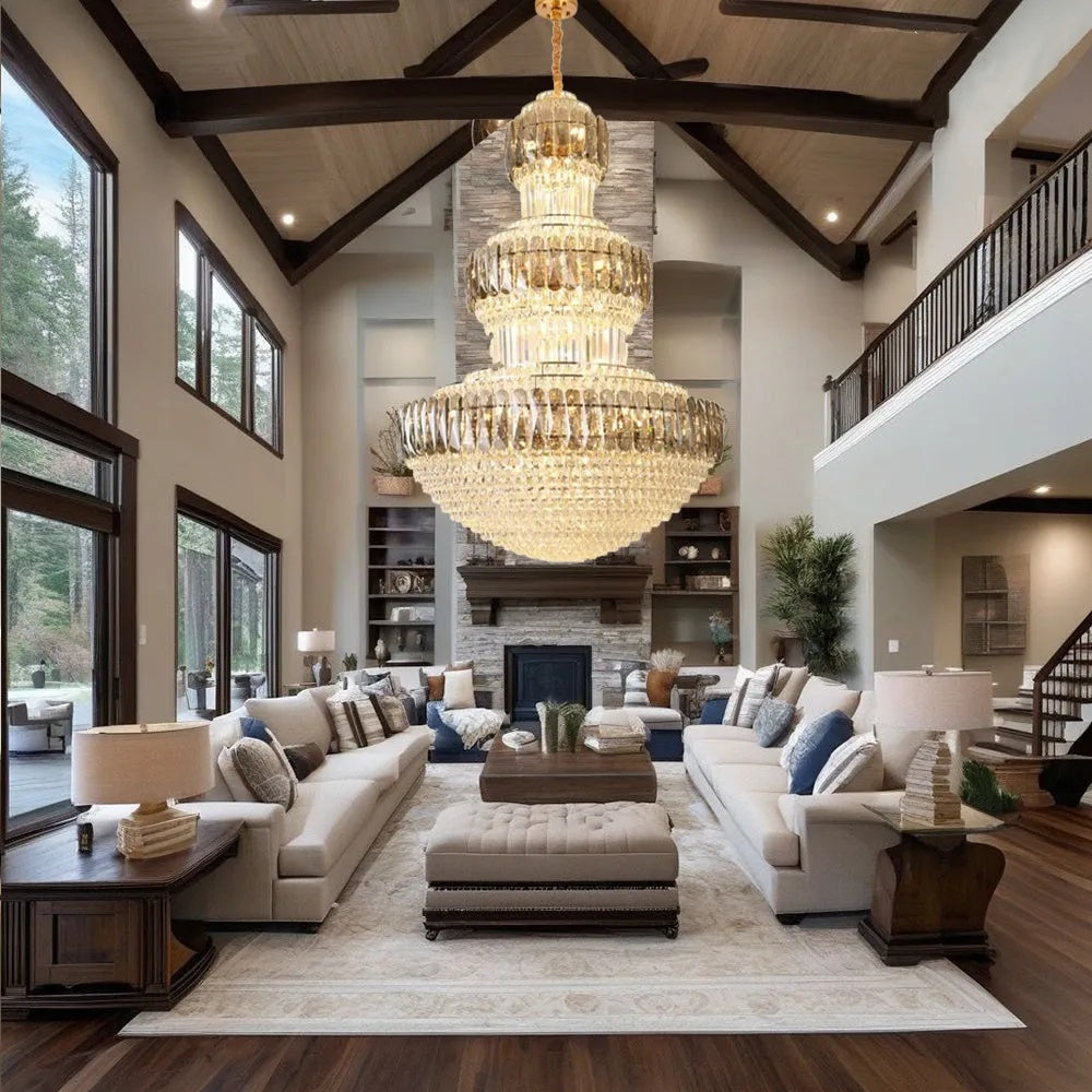 Vangoff Crystal Gold Chandelier