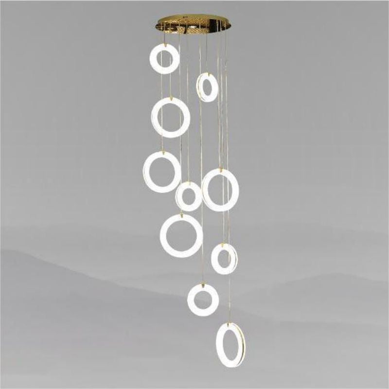 Theseus Alabaster Lorry Toroid Staircase Chandelier