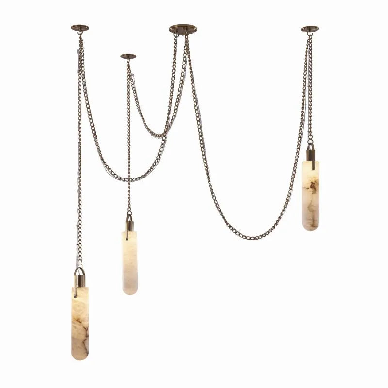 Alabaster Flint 5 Light LED Multi-Drop Pendant