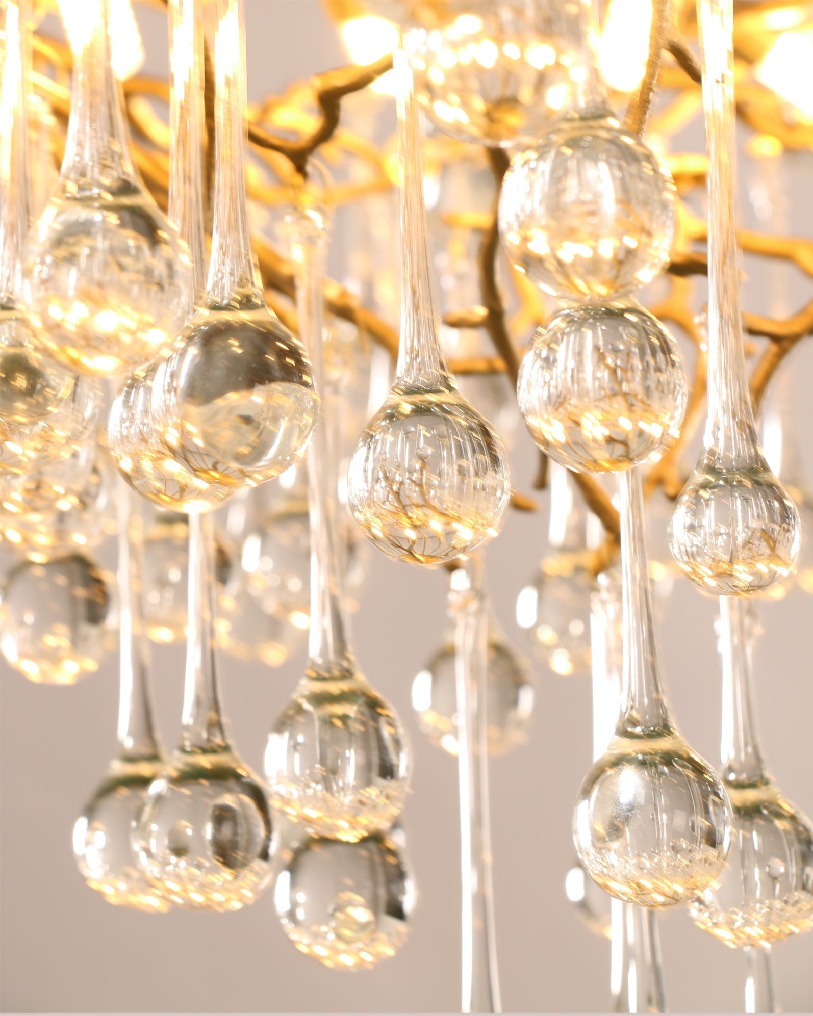 Simsia Anita Teardrop Branch brass chandelier