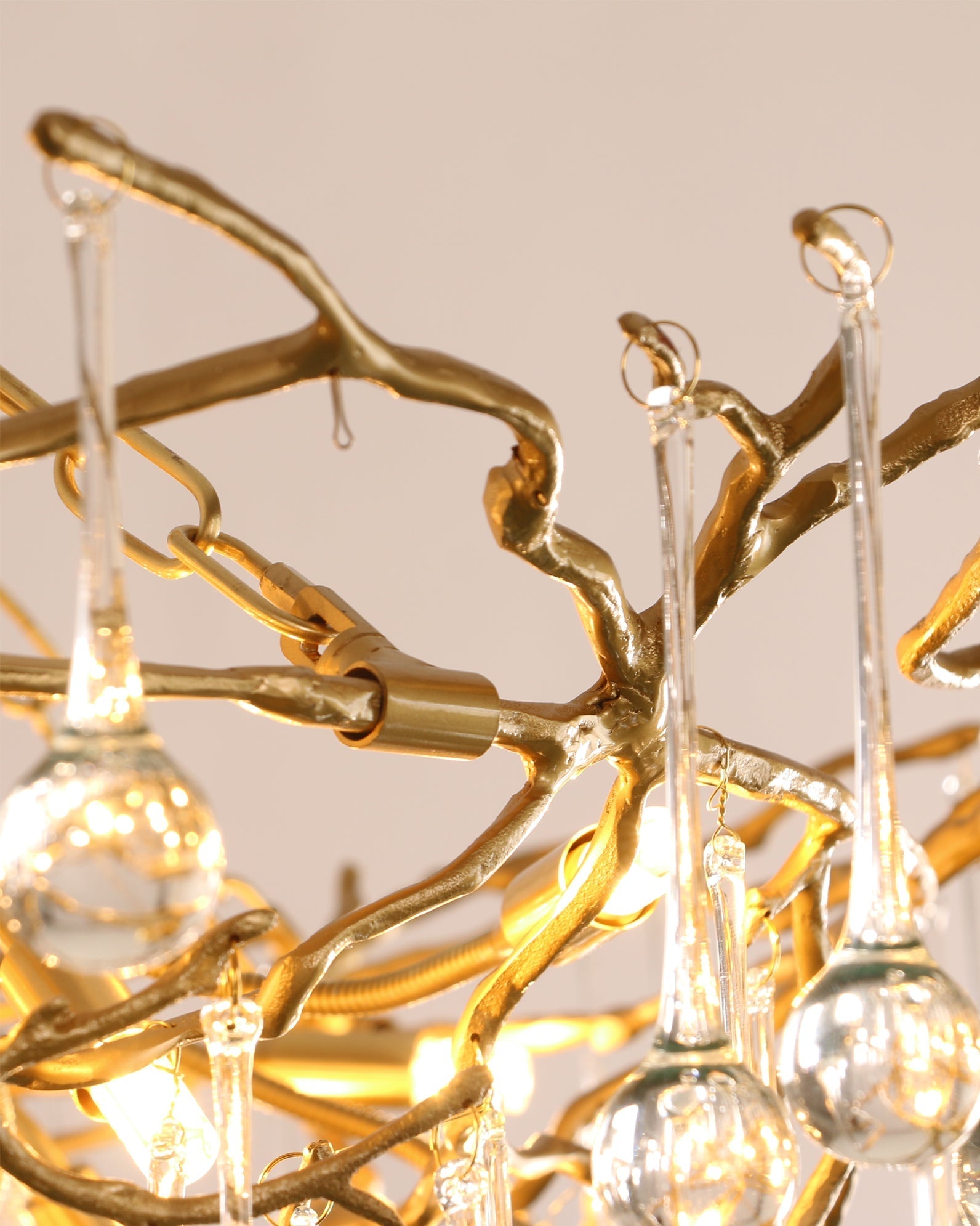 Simsia Anita Teardrop Branch brass chandelier