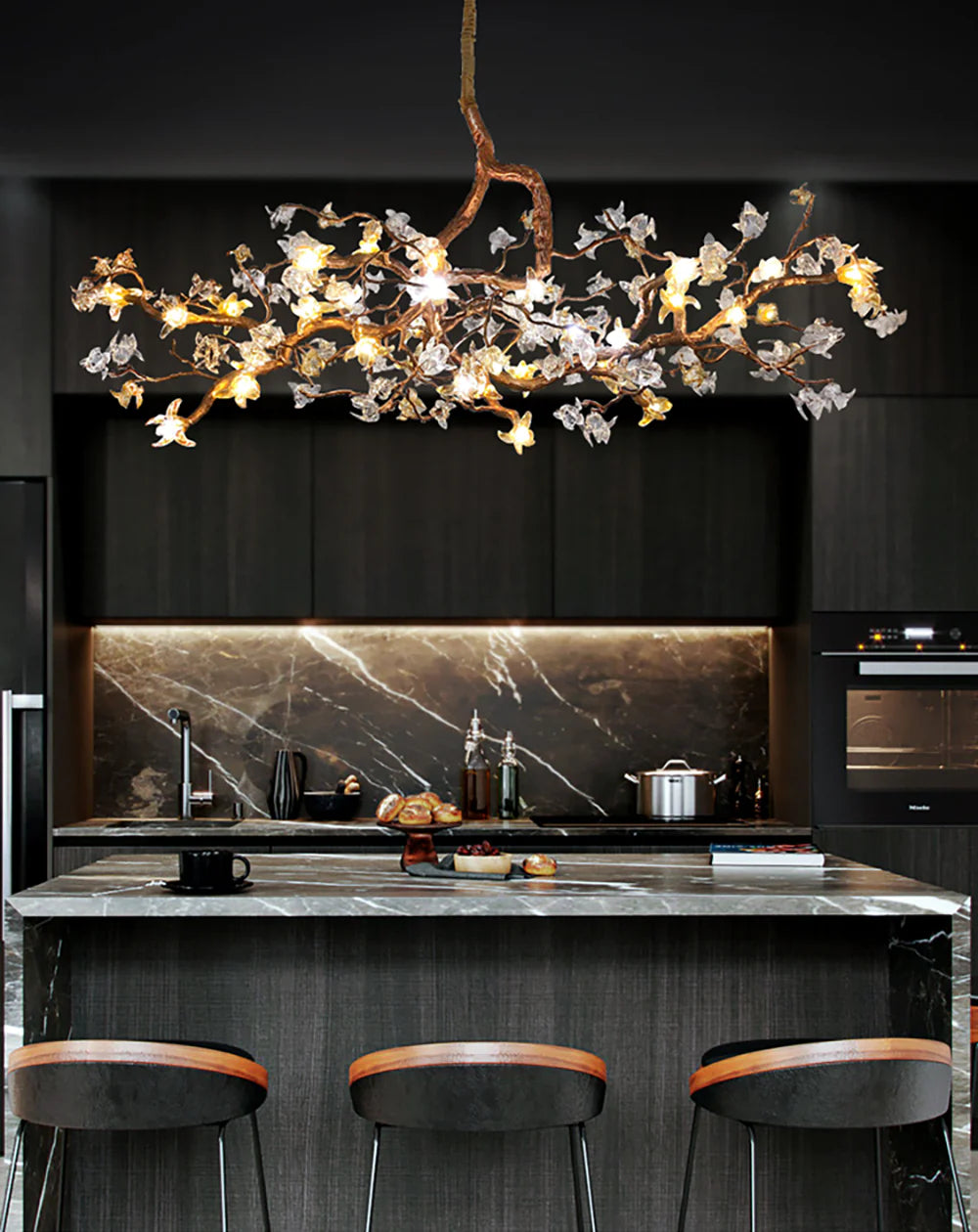 Flora Aosta Branch Glass Flower Chandelier