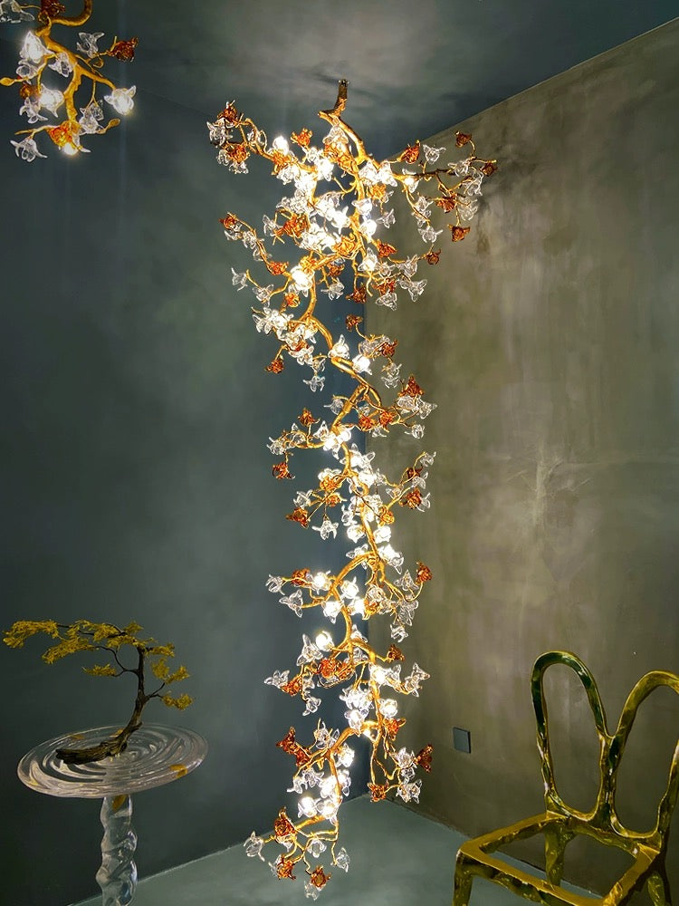 Art Flower Staircase Long Branch Chandelier