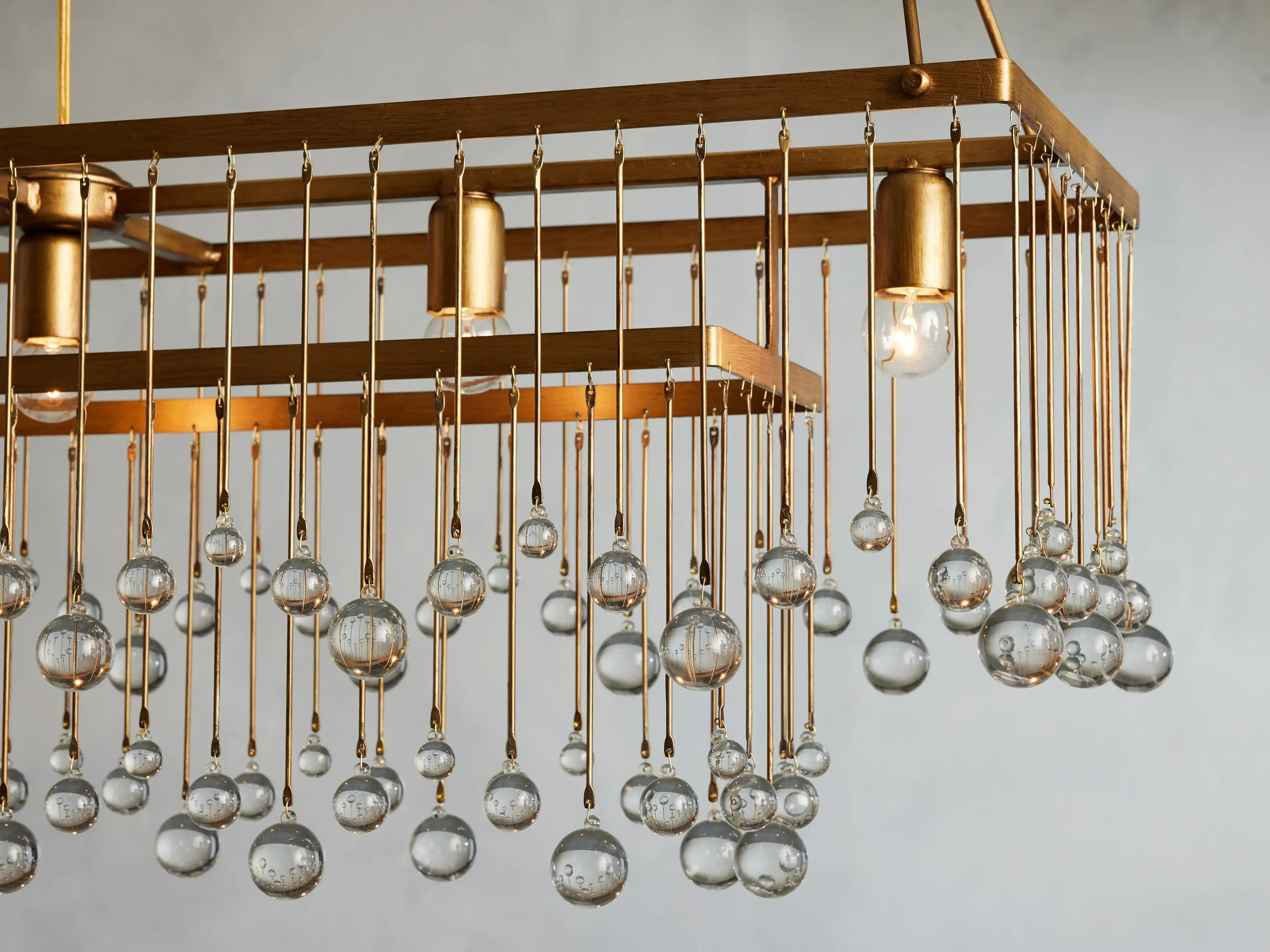 Crystal Ball Aubrey  Rectangular Chandelier 47'' 60''