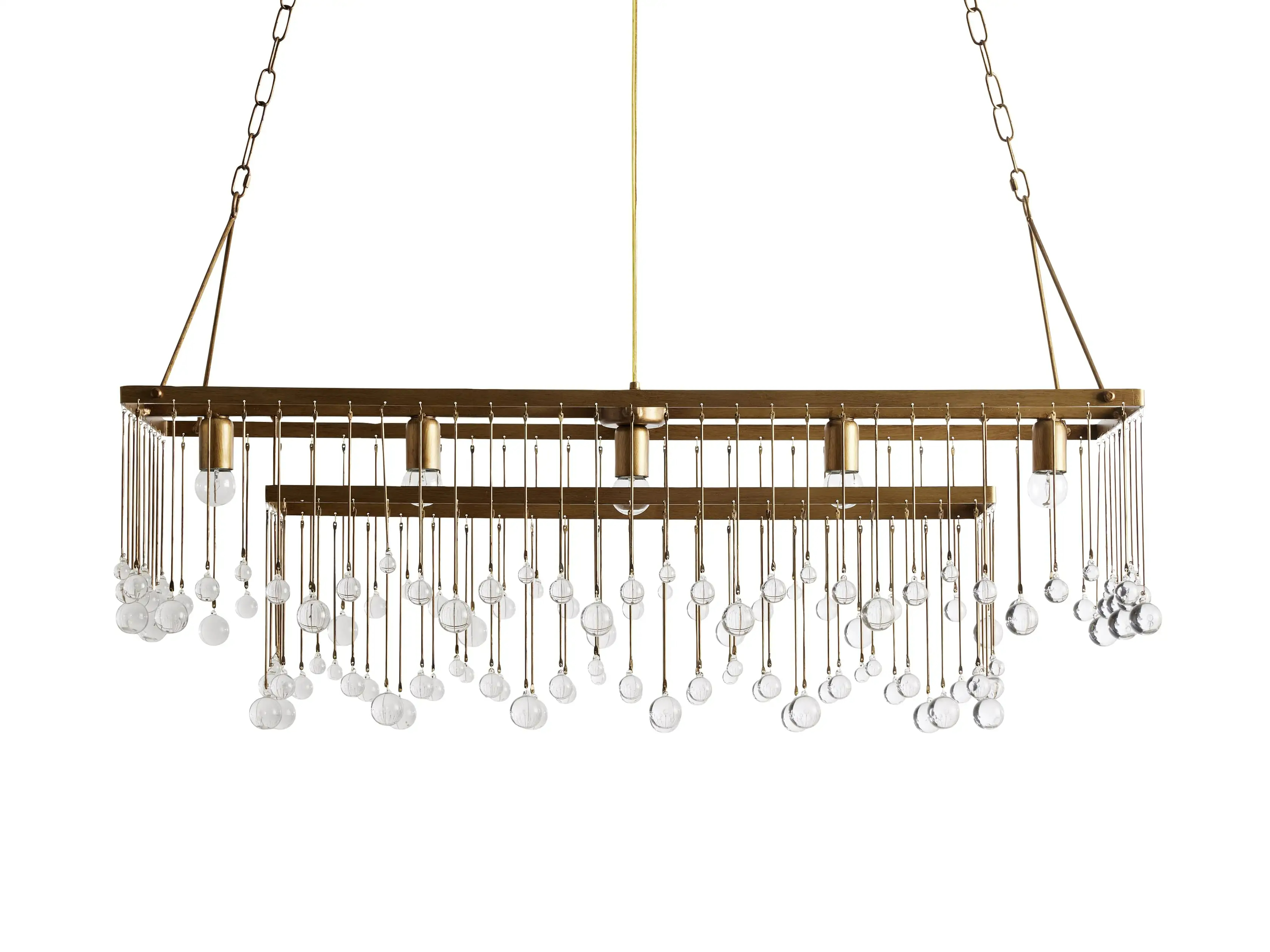 Crystal Ball Aubrey  Rectangular Chandelier 47'' 60''
