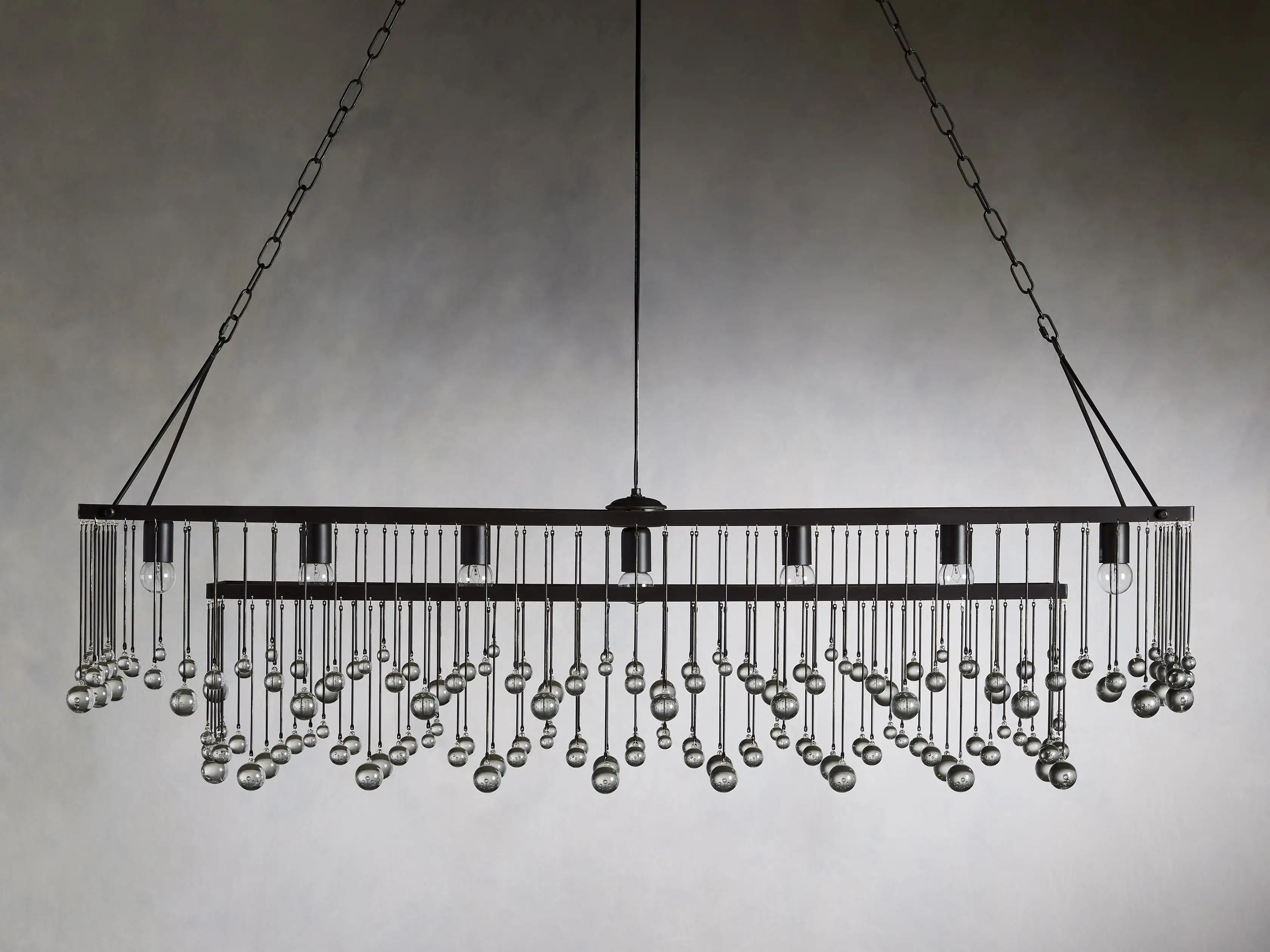 Crystal Ball Aubrey  Rectangular Chandelier 47'' 60''
