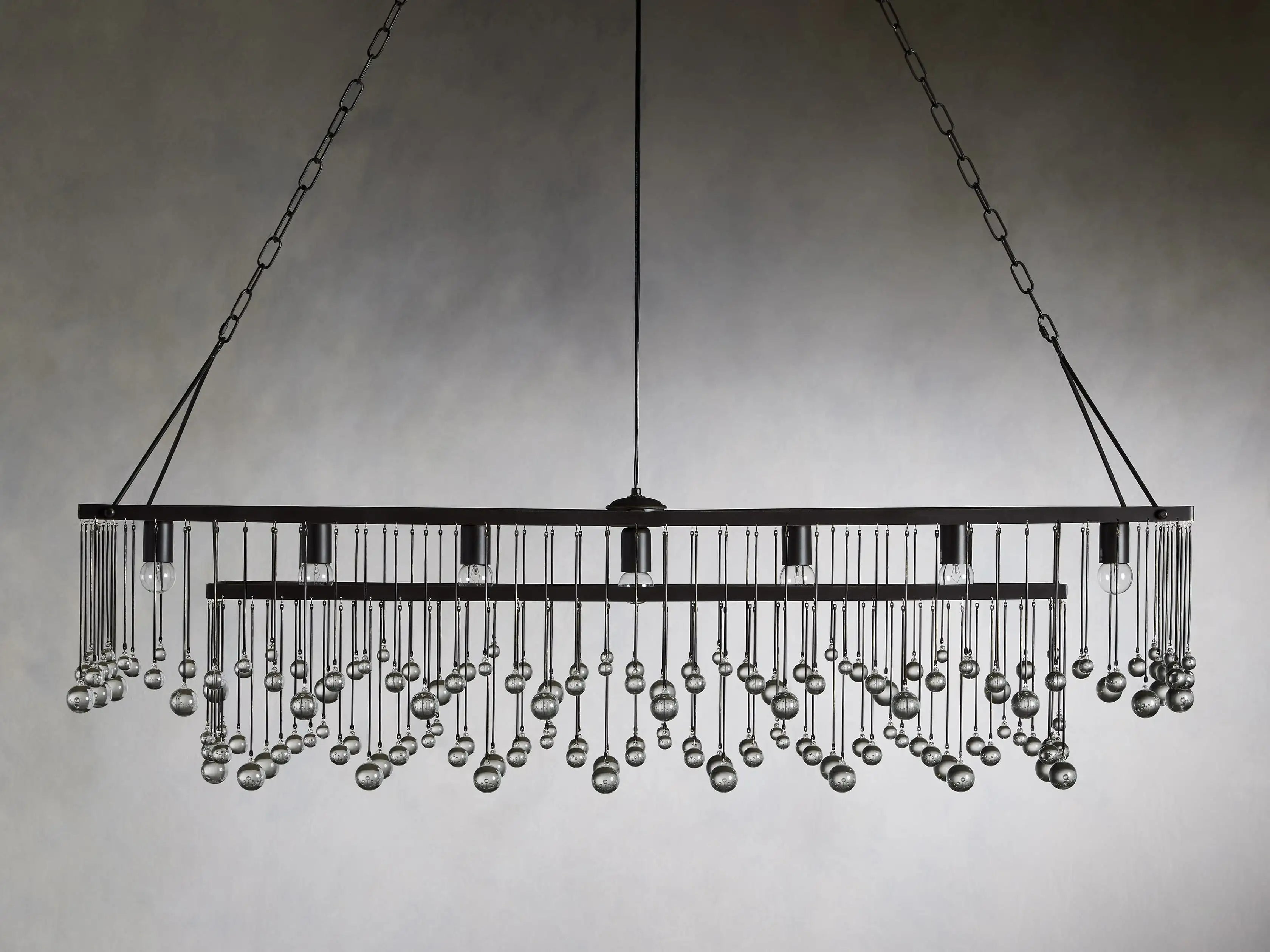 Crystal Ball Aubrey Rectangular Chandelier 47'' 60''