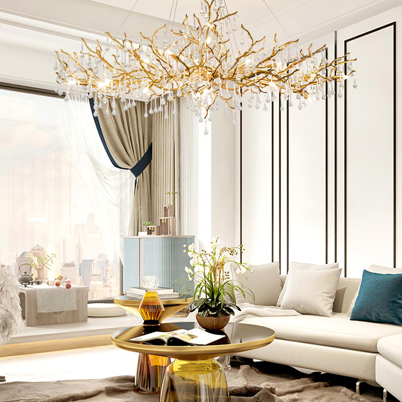 Simsia Tree Branch Bijou Crystal Drop Chandelier 41.3" 47" 59" 70.8" 78.7"L