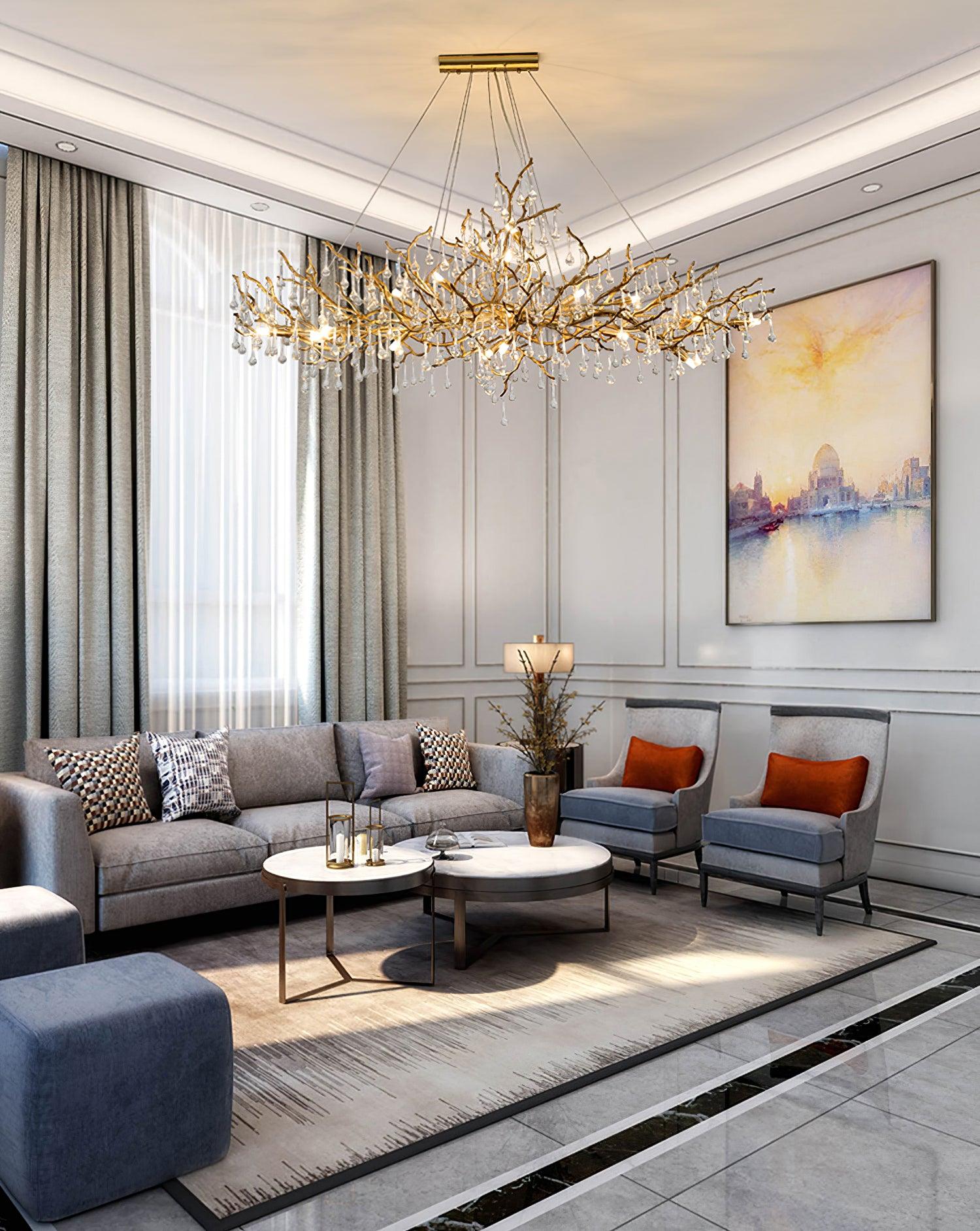 Simsia Tree Branch Bijou Crystal Drop Chandelier 41.3" 47" 59" 70.8" 78.7"L