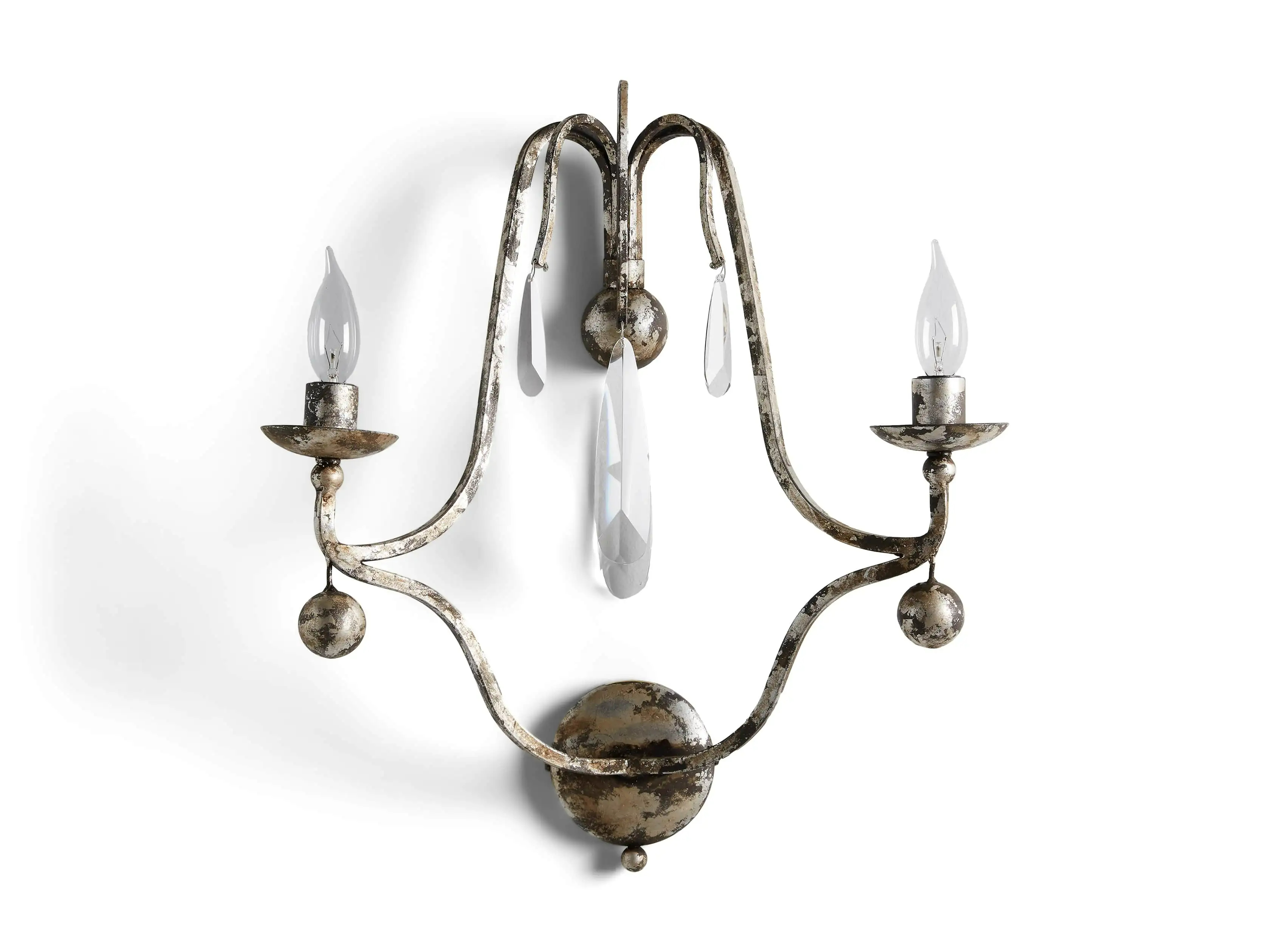 Gothic 2-Light Wall Sconce- Silver 