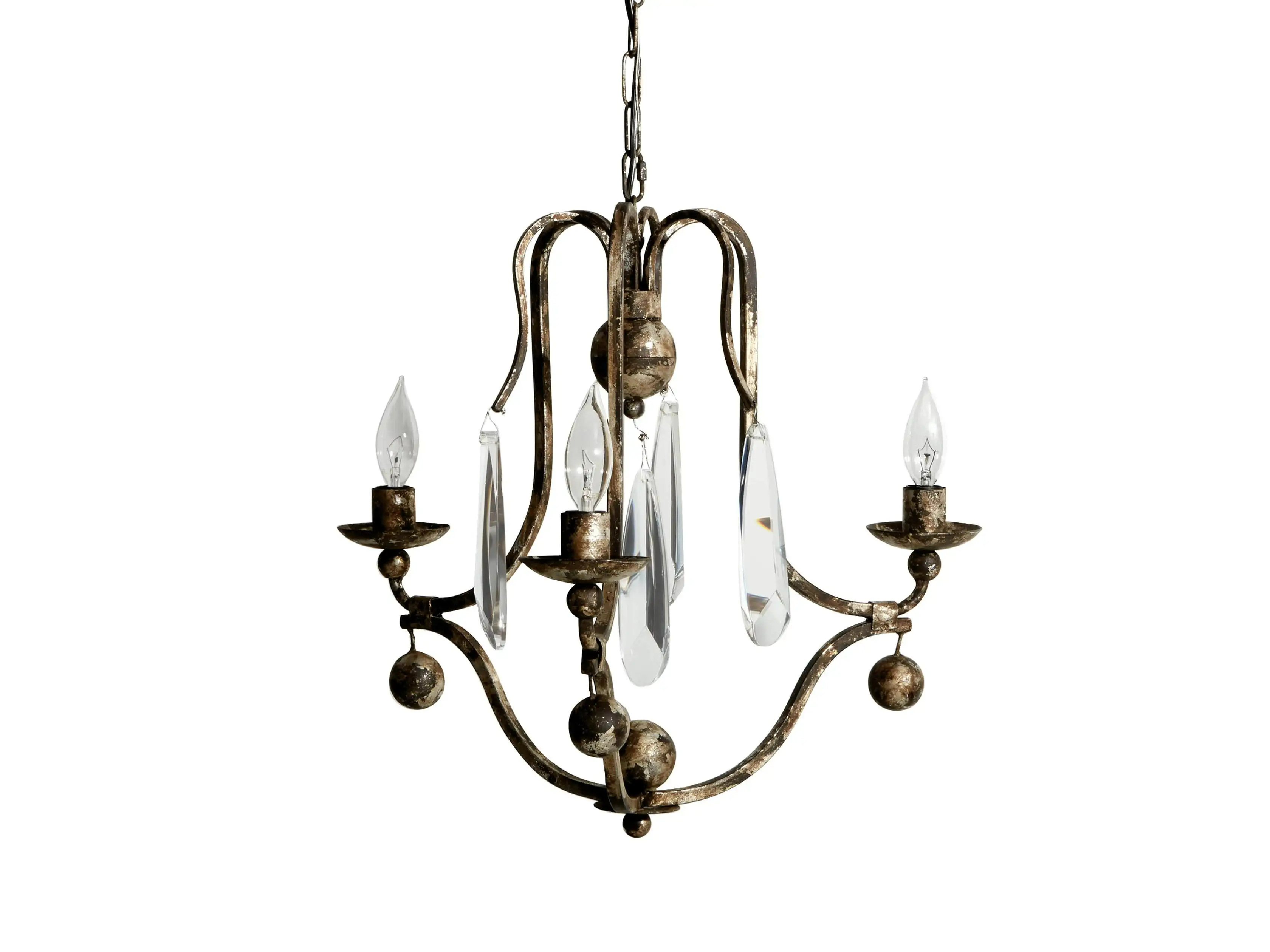 Gothic 3 Light Chandelier- Silver 