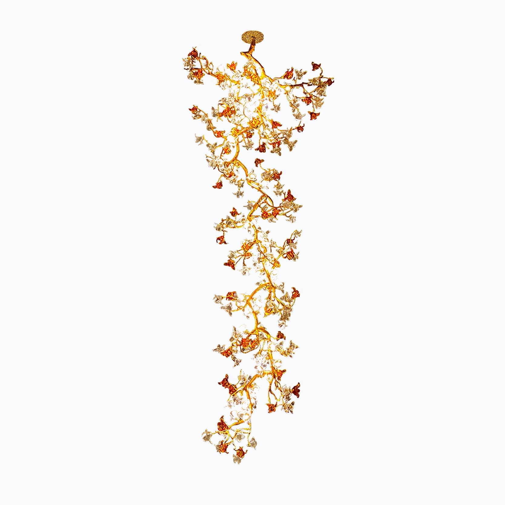 Flora Brass Maple Branch Chandelier