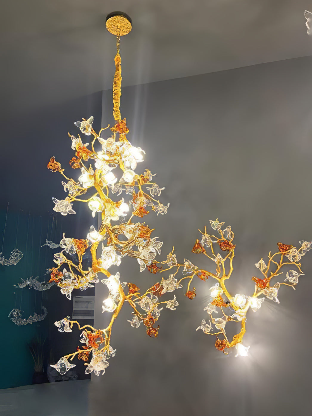 Flora Brass Maple Branch Chandelier