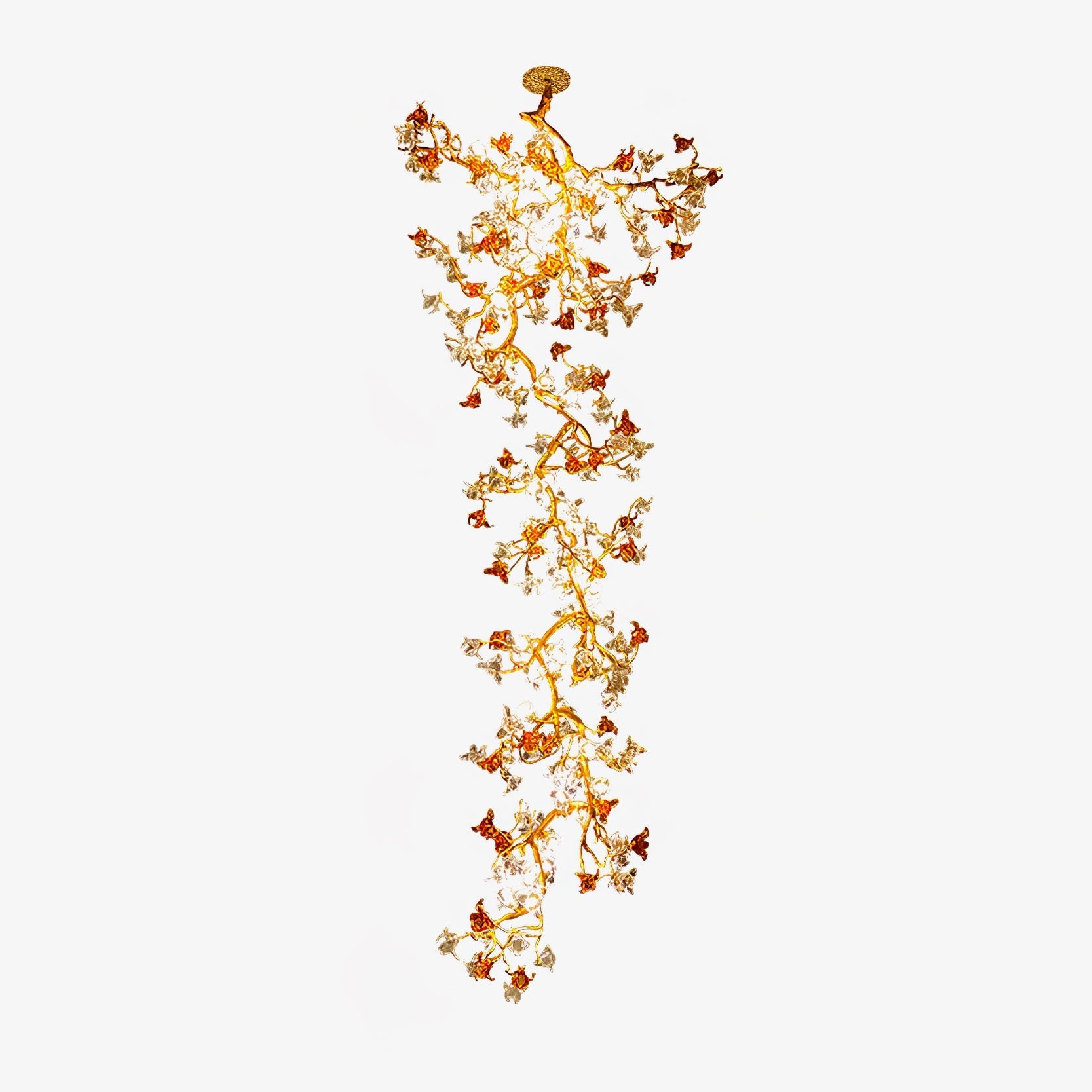 Flora Brass Maple Branch Chandelier