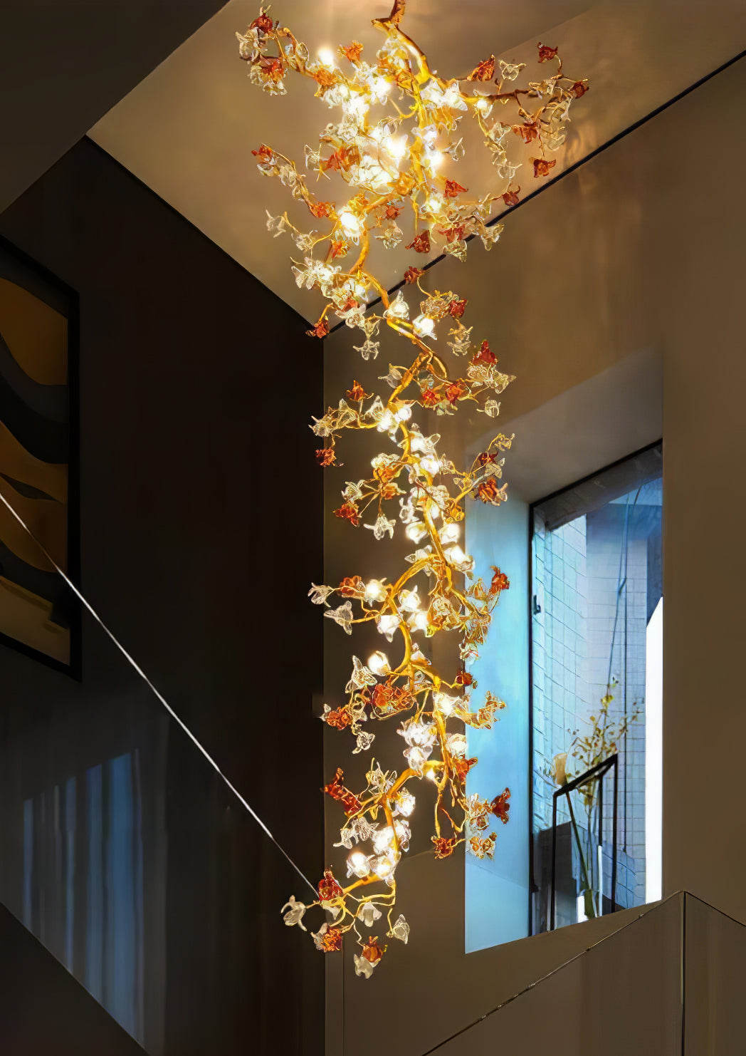 Flora Brass Maple Branch Chandelier