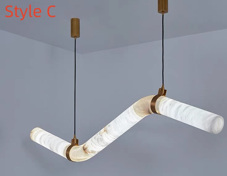 Simplicity Alabaster Linear Chandelier 51'' 55'' 60'' 61'' 65''W