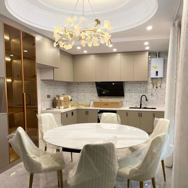 Twilight Branches Ceramic Ginkgo Circle Chandelier 24" 31" 39" 47" 59"D#color_gold