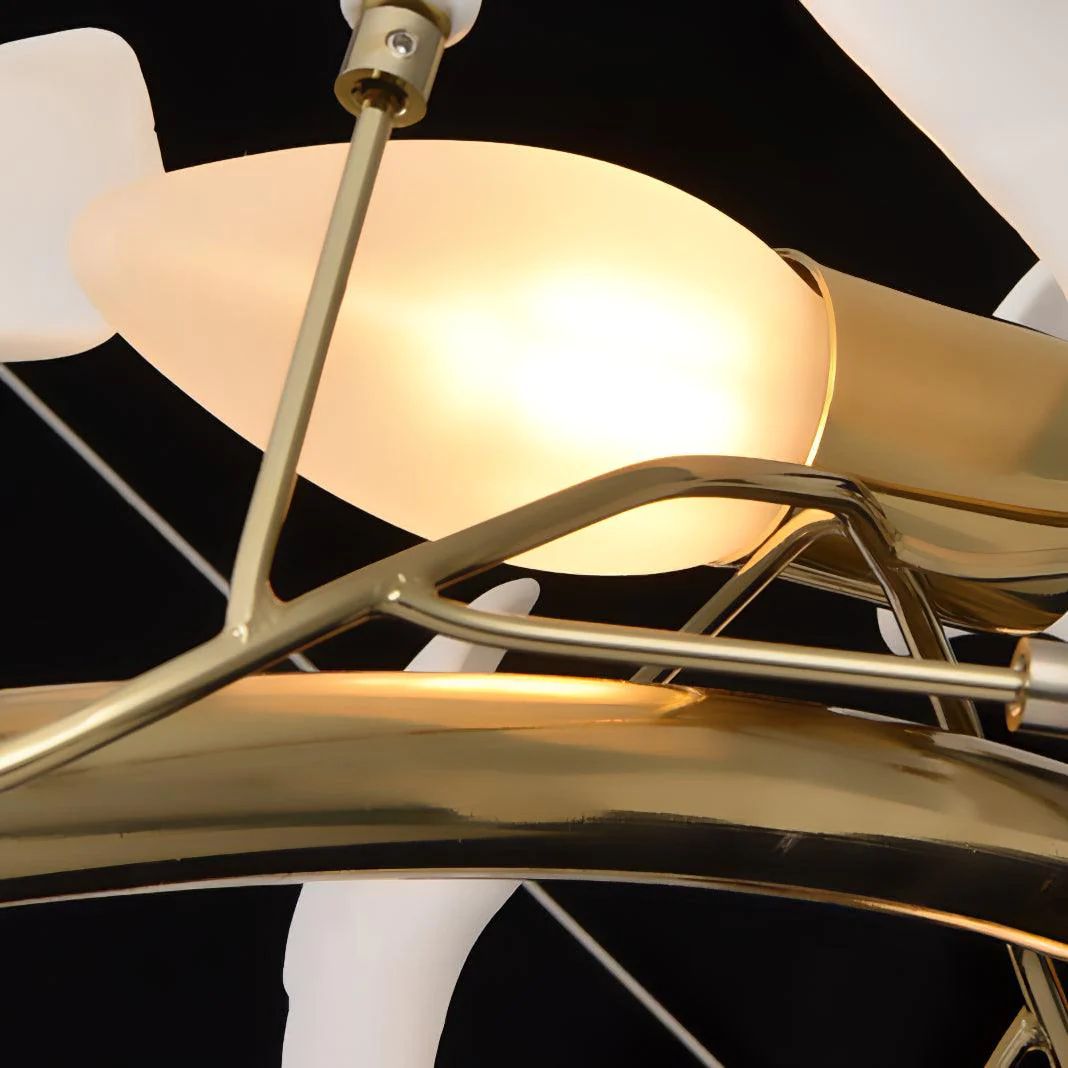 Twilight Branches Ceramic Ginkgo Circle Chandelier 24" 31" 39" 47" 59"D#color_gold