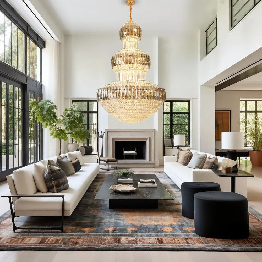 Vangoff Crystal Gold Chandelier