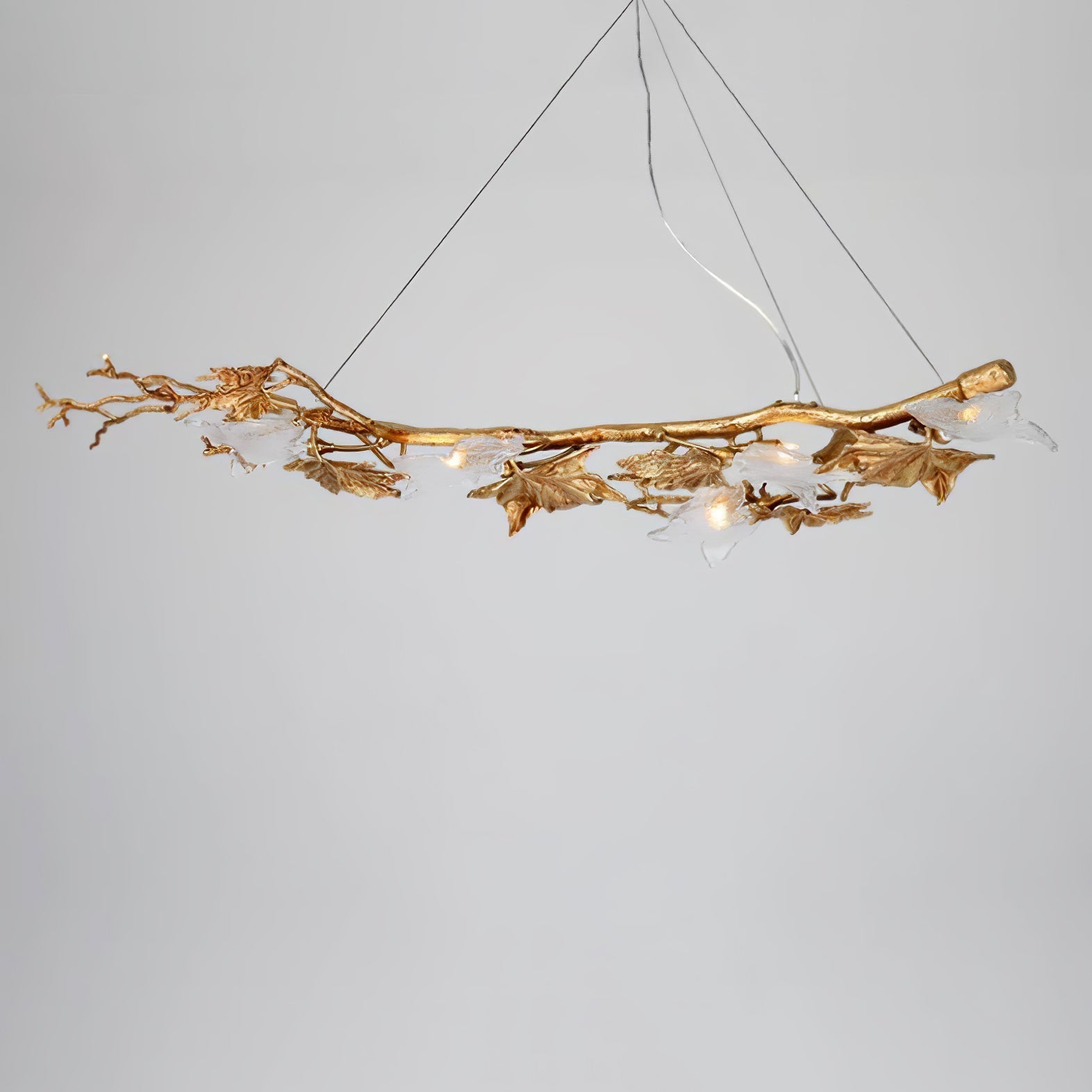 Flora Leaf Branch Brass Chandelier