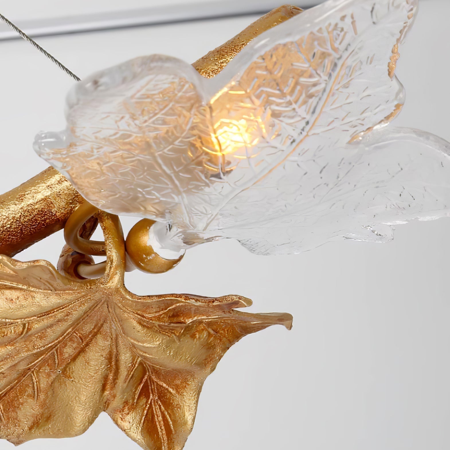 Flora Leaf Branch Brass Chandelier