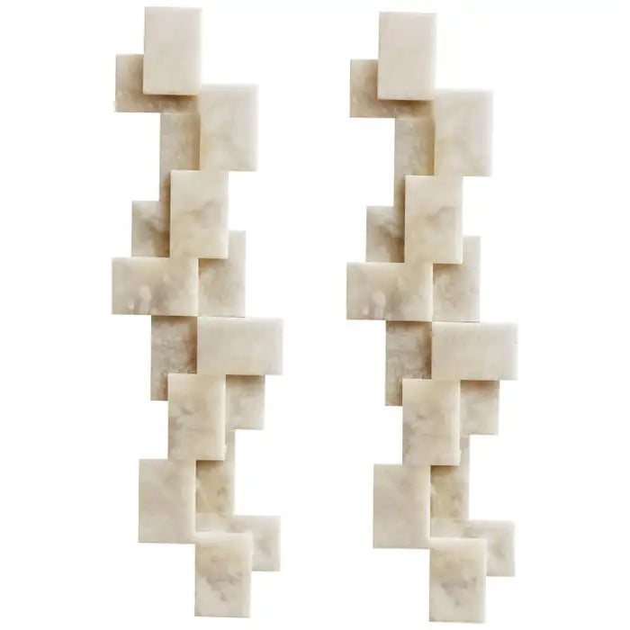 Alabaster Long Brass Wall Sconces