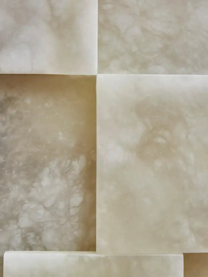 Alabaster Long Brass Wall Sconces