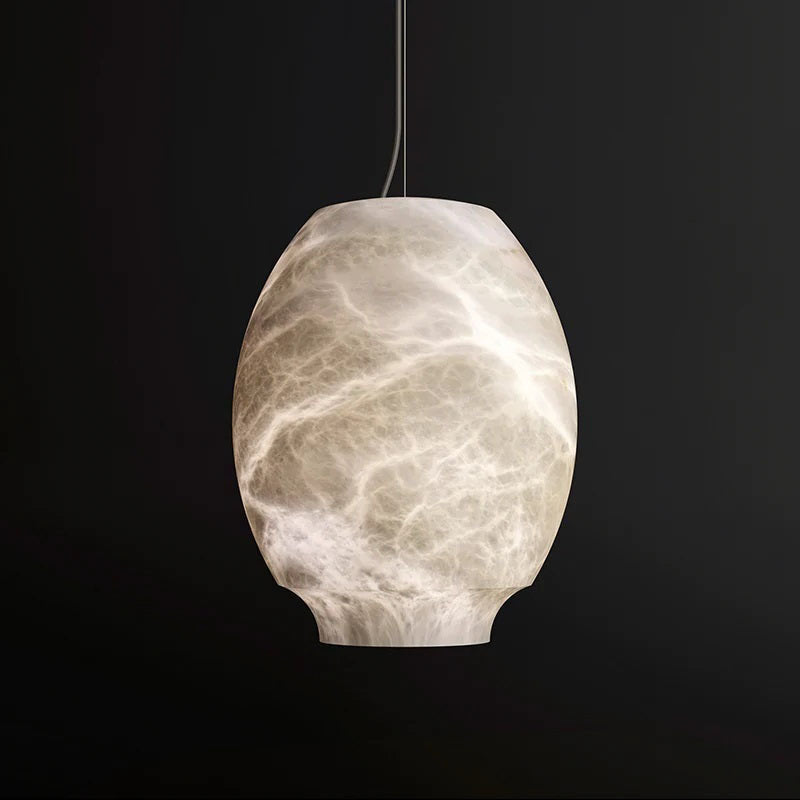 Theseus Alabaster Lantern Bedside Pendant Light
