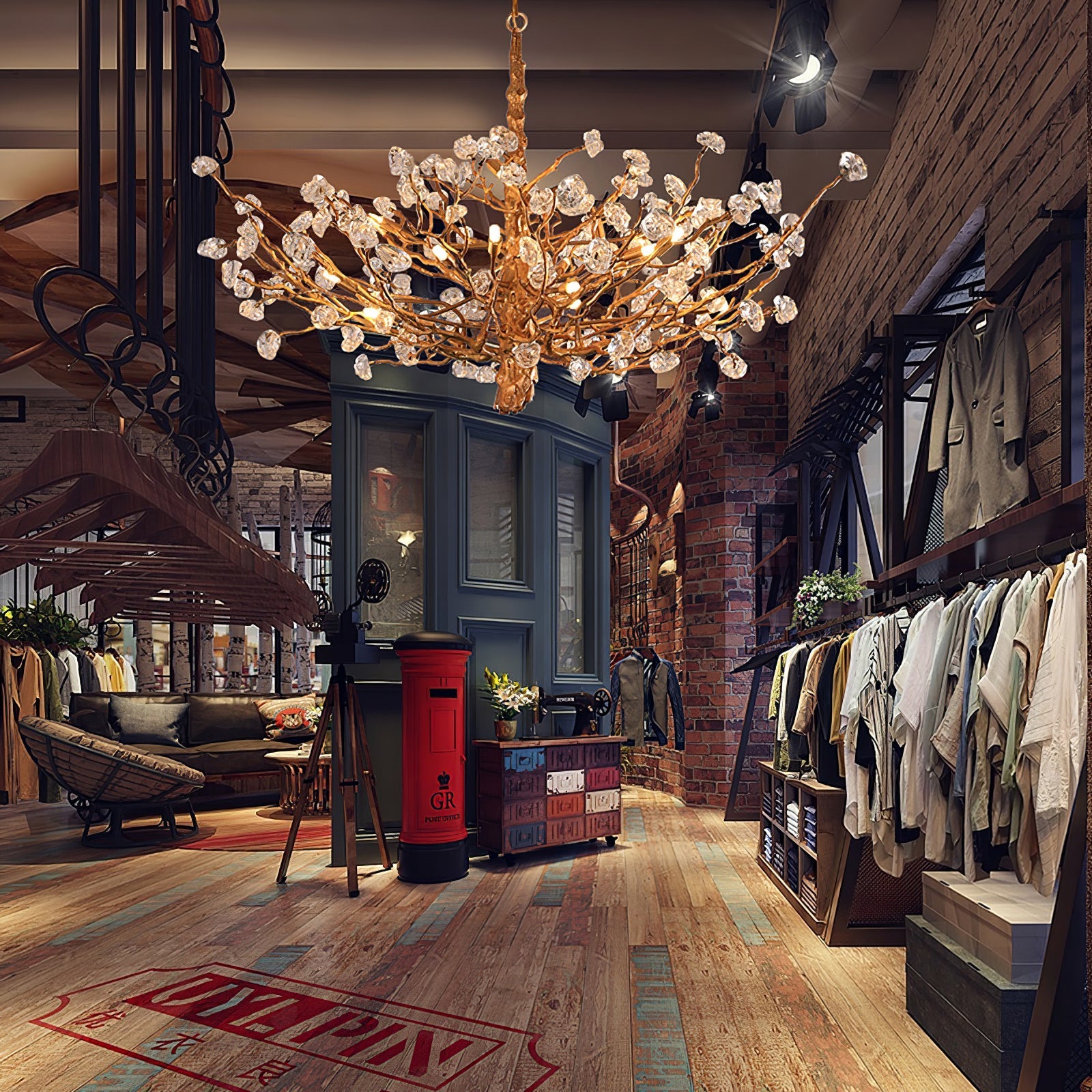 Flora Gemstone Branch Chandelier