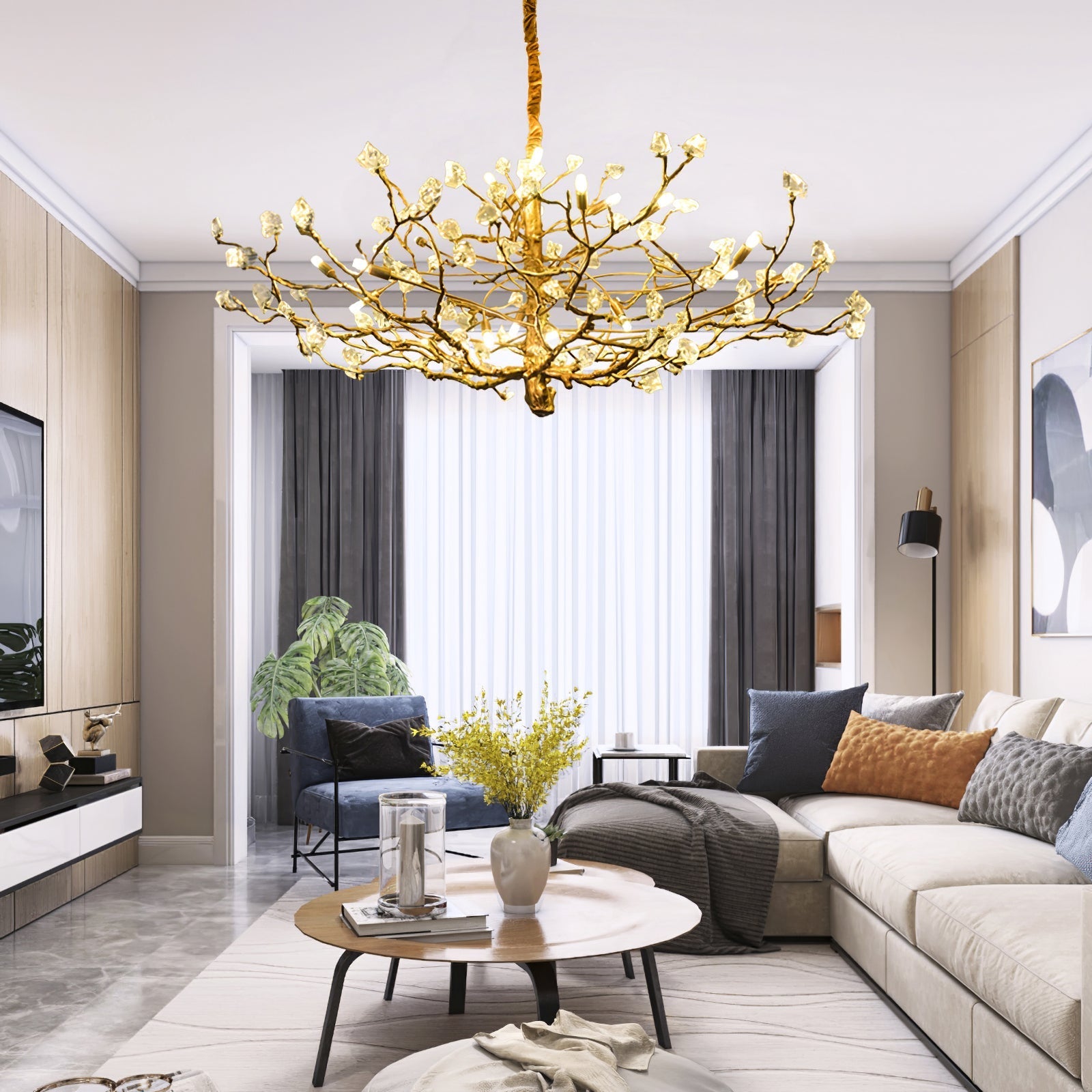 Flora Gemstone Branch Chandelier