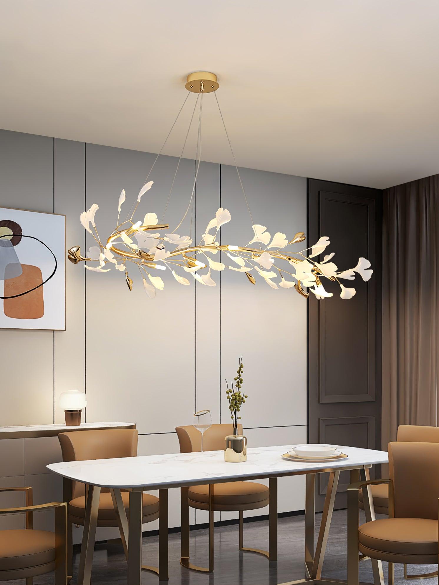 Twilight Branches Ceramic Gingko Chandelier T
