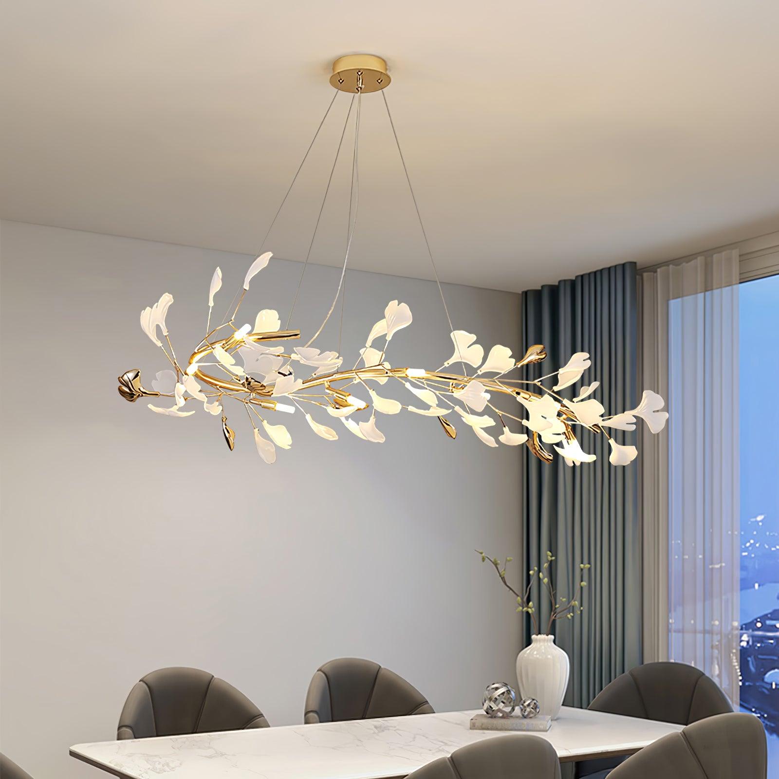 Twilight Branches Ceramic Gingko Chandelier T