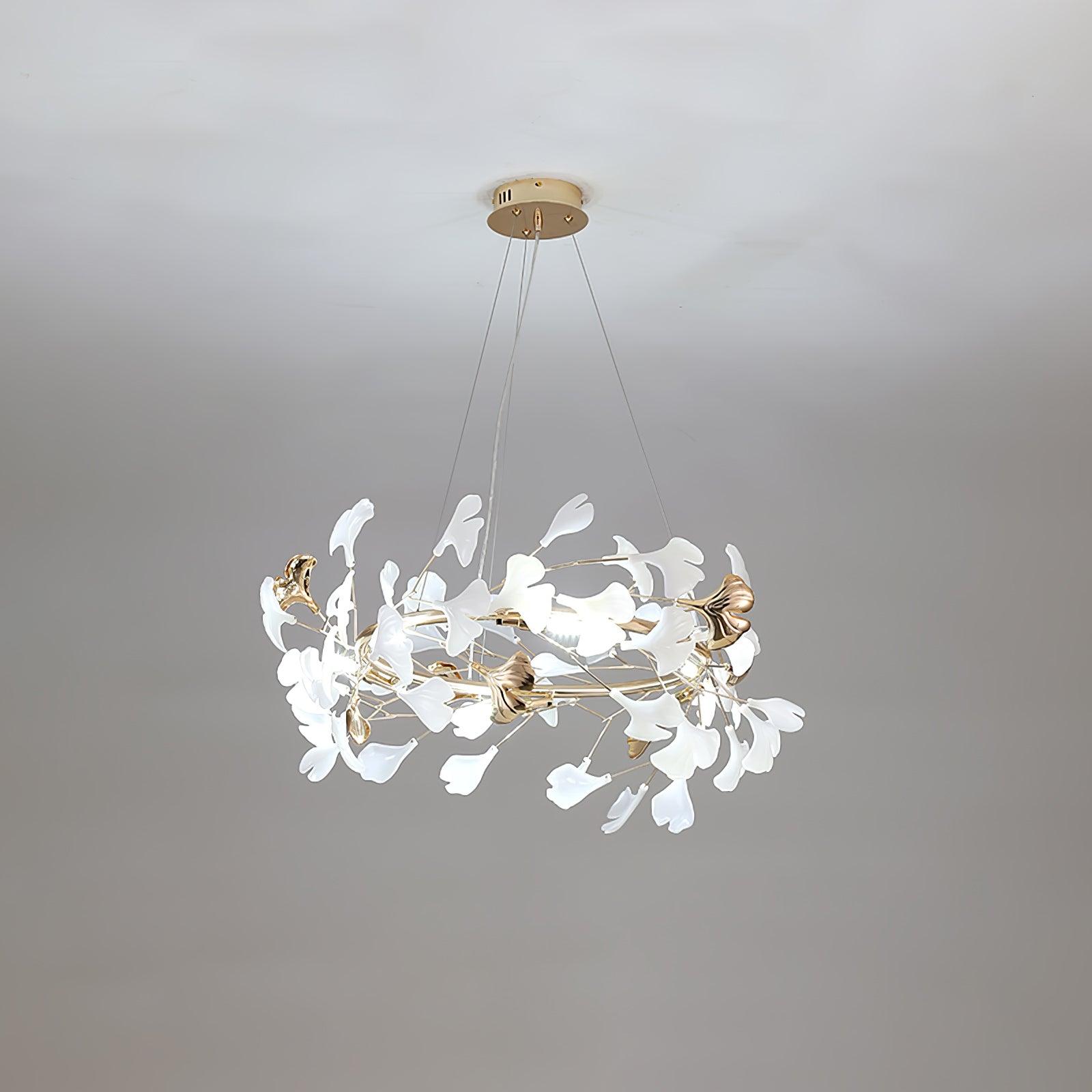 Twilight Branches Ceramic Gingko Chandelier T